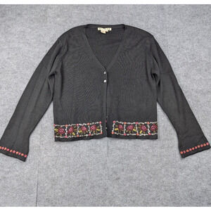 CMI Cardigan Womens XL Wool Vintage Cottagecore Phoebe Floral Garden Fairy 90s